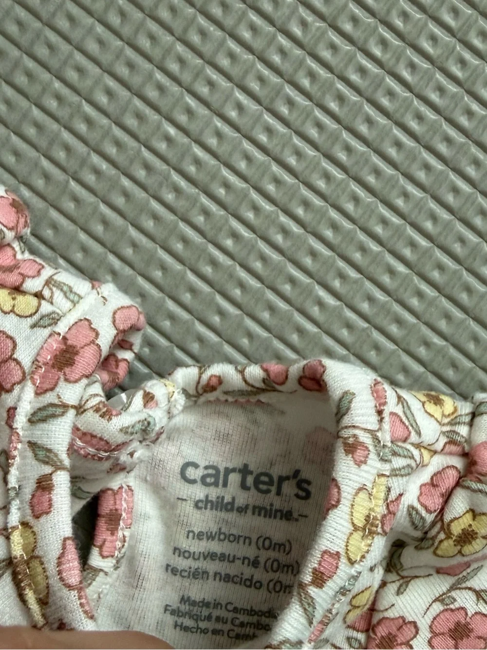 Carters|Baby girl Pink & Yellow boho Floral Short-Sleeve onesie Dress•••NB,CUTE!